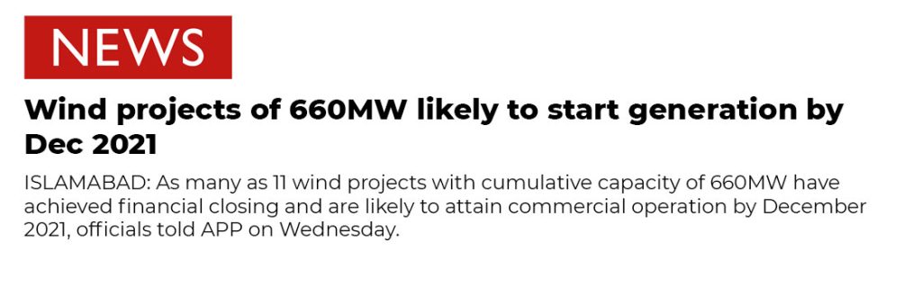 Wind projects of 660MW likely to start generation by Dec 2021